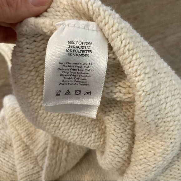 Eddie Bauer Ivory Cowl Neck Pullover Sweater S EUC - Picture 6 of 11